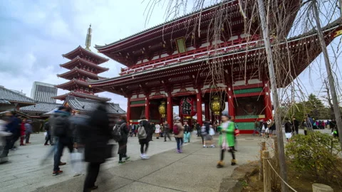 Senso-Ji Temple Timelapse 4K Stock Footage 238962743