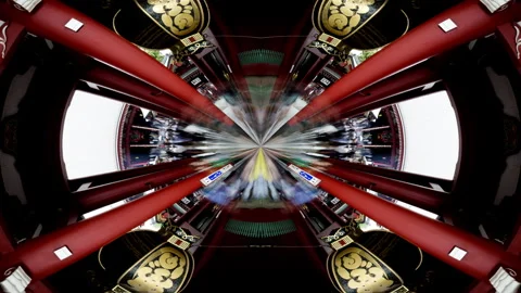Senso ji temple in tokyo made into abstract tiny planet Stock Footage 309095270