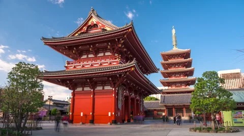 Sensoji Temple in the Asakusa District of Tokyo Stock Footage