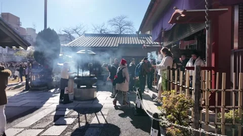 Sensoji Temple New Year Hatsumode Visitors, Jan 1st, 2026 Stock Footage 341930853