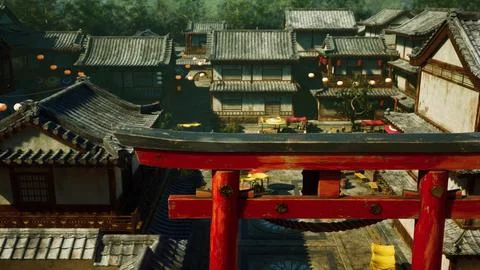 Sensoju Temple with dramatic sky and Tokyo skytree inTokyo, Japan Stock-Illustration