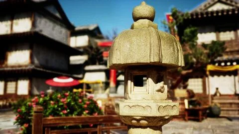 Sensoju Temple with dramatic sky and Tokyo skytree inTokyo, Japan Stock Illustration