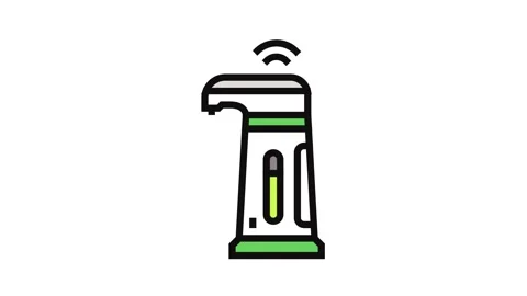 Sensor activated soap dispenser color icon animation Stock Footage 326115360