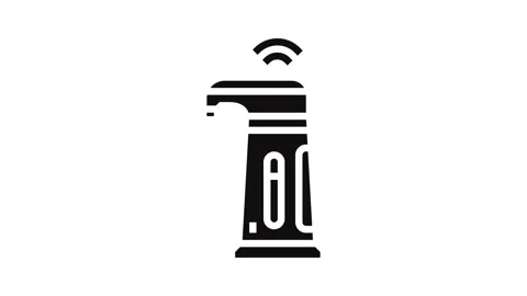 Sensor activated soap dispenser glyph icon animation Stock Footage 326141161