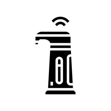 Sensor activated soap dispenser glyph icon vector illustration Illustrazione stock