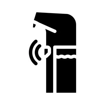 Sensor activated soap dispenser glyph icon vector illustration Illustrazione stock