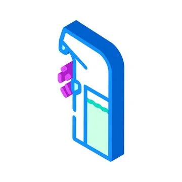 Sensor activated soap dispenser isometric icon vector illustration Stock Illustration