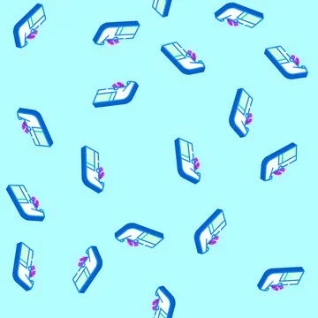 Sensor activated soap dispenser isometric icon seamless pattern Illustrazione stock