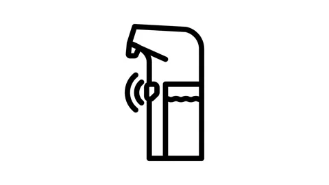 Sensor activated soap dispenser line animation Stock Footage 326748089