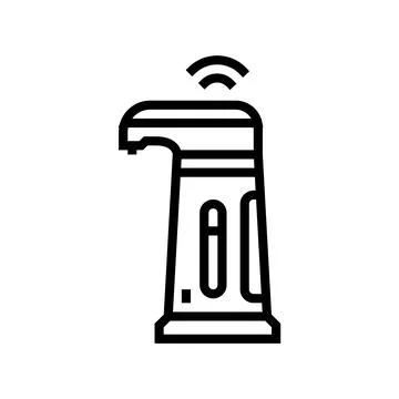 Sensor activated soap dispenser line icon vector illustration Ilustración de archivo
