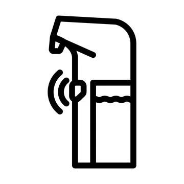 Sensor activated soap dispenser line icon vector illustration Stock Illustration