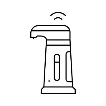 Sensor activated soap dispenser line icon vector illustration Stock Illustration
