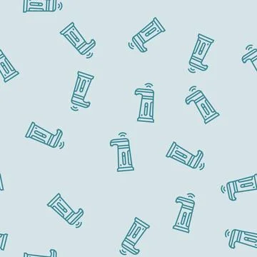 Sensor activated soap dispenser line seamless pattern Stock Illustration