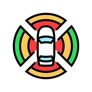 Sensor array autonomous vehicle color icon vector illustration Ilustración de archivo