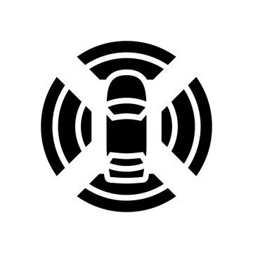 Sensor array autonomous vehicle glyph icon vector illustration Illustrazione stock