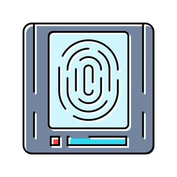 Sensor biometric color icon vector illustration Illustrazione stock