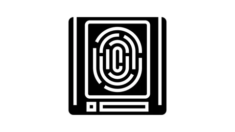 Sensor biometric glyph icon animation Stock Footage 326147148