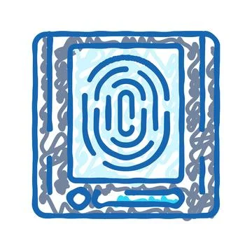 Sensor biometric icon doodle illustration Stock Illustration