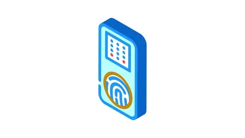 Sensor biometric isometric icon animation Video stock 327282481