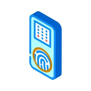 Sensor biometric isometric icon vector illustration 스톡 일러스트