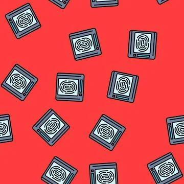 Sensor biometric vector seamless pattern Illustrazione stock