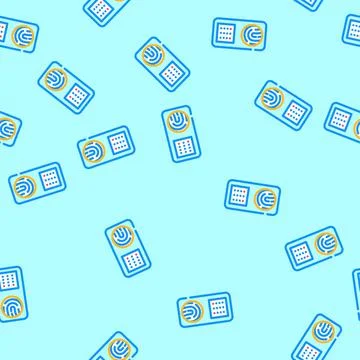 Sensor biometric vector seamless pattern Illustrazione stock
