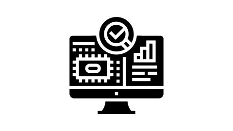 Sensor calibration electronics glyph icon animation Stock Footage 326153079