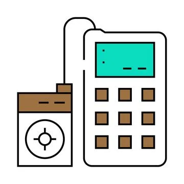 Sensor calibration electronics icon color illustration Stockillustratie