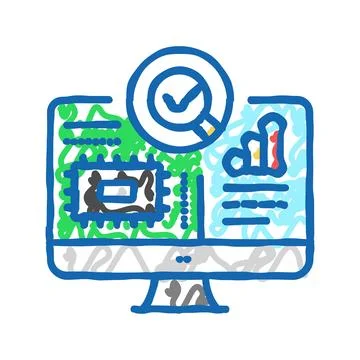 Sensor calibration electronics icon doodle illustration Stock-Illustration