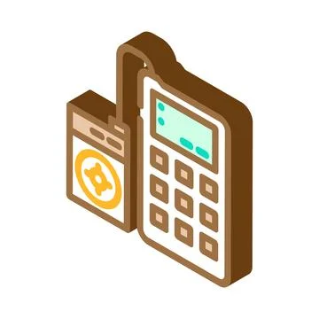 Sensor calibration electronics isometric icon vector illustration Illustrazione stock