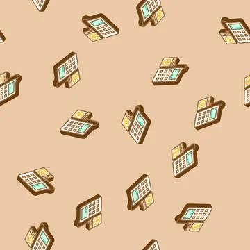 Sensor calibration electronics isometric icon seamless pattern Stock Illustration