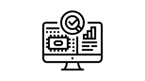 Sensor calibration electronics line icon animation Stock Footage 326132227