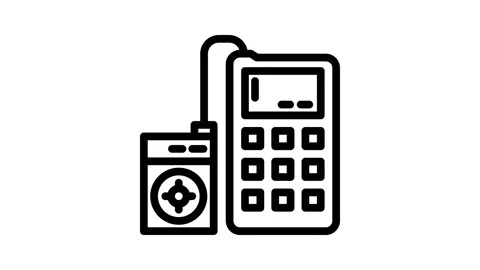 Sensor calibration electronics line icon animation Stock Footage 326760836
