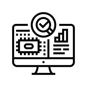 Sensor calibration electronics line icon vector illustration イラスト素材