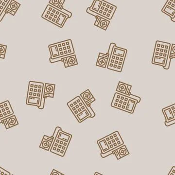 Sensor calibration electronics line vector seamless pattern Stock Illustration