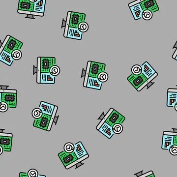 Sensor calibration electronics vector seamless pattern イラスト素材