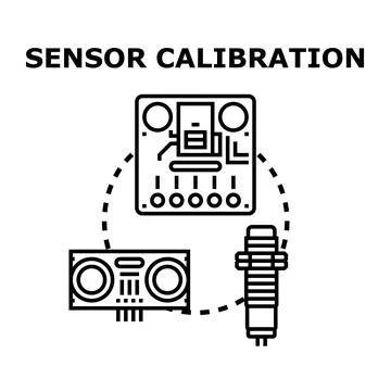 Sensor calibration process for electronic devices development Stock Illustration