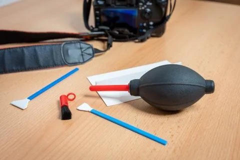 Sensor cleaning of a camera Foto stock