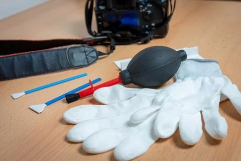 Sensor cleaning of a camera Foto stock