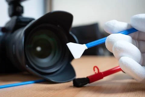 Sensor cleaning of a camera Stock Photos