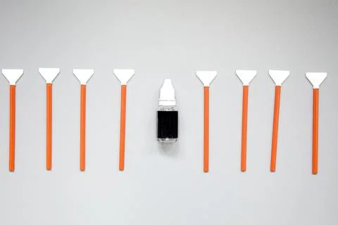 Sensor cleaning kit, Layout of cleaning kit for digital cameras, cleaning sensor Stock Photos