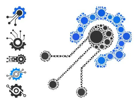 Sensor Cog Icon - Infection Composition And Similar Icons Illustrazione stock