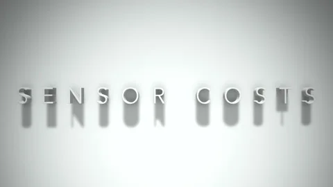 Sensor costs 3D title animation white text on a white background Stock Footage 298897244