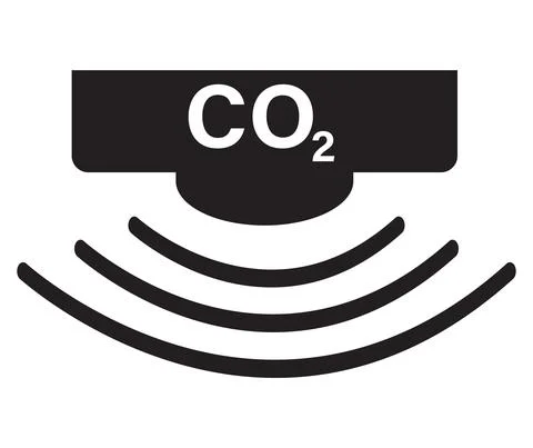 Sensor detector CO2 icon on white background. co2 sensor sign. laser sensor Illustration