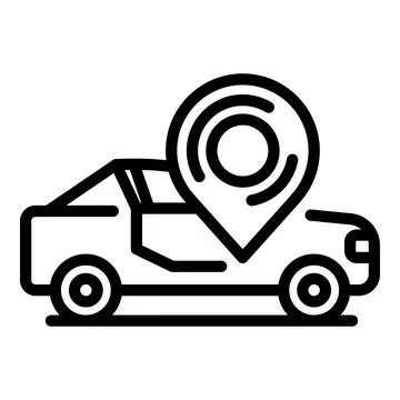 Sensor driving car icon, outline style Stock Illustration