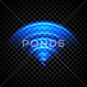 Sensor effect. Radar sensing system. Sonar waves signal, scanner, laser ...