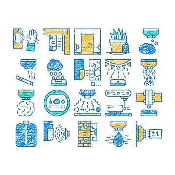 Sensor electronic tool icon hand drawn Illustrazione stock