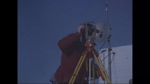 Sensor equipment in front of Mount St. Helens volcanic - 1980-1983 Stock Footage 99097081