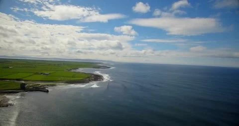 Sensor glitch sending purple static, clearing and revealing coastline, Stock Footage 330620217