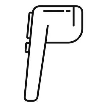 Sensor gun icon outline . Digital temperature Stock Illustration